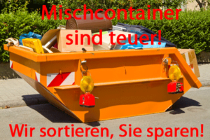 Mischcontainer bei einer Entrümpelung