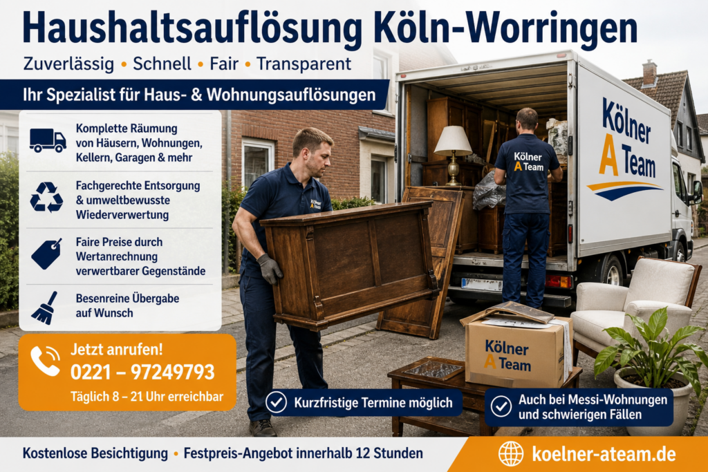 Ihr Spezialist für Haushaltsauflösungen in Köln-Worringen